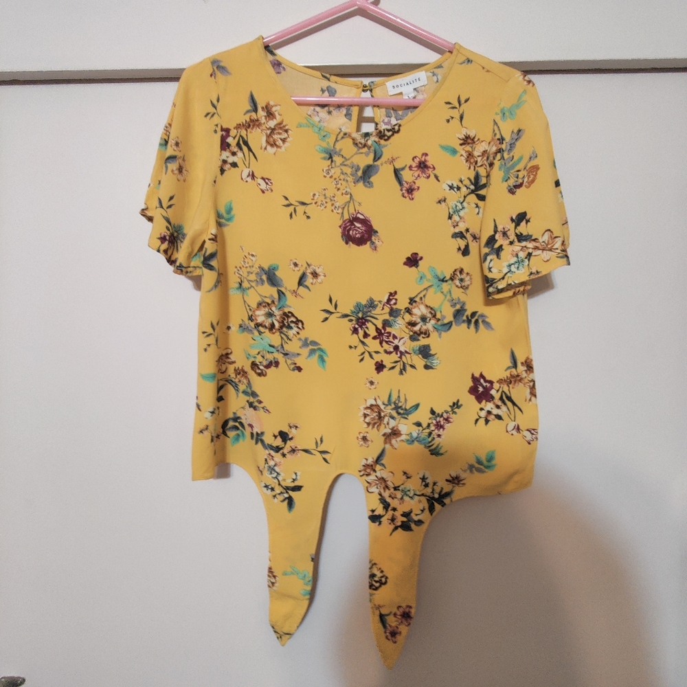 Socialite Floral Tie Front Tip Size S